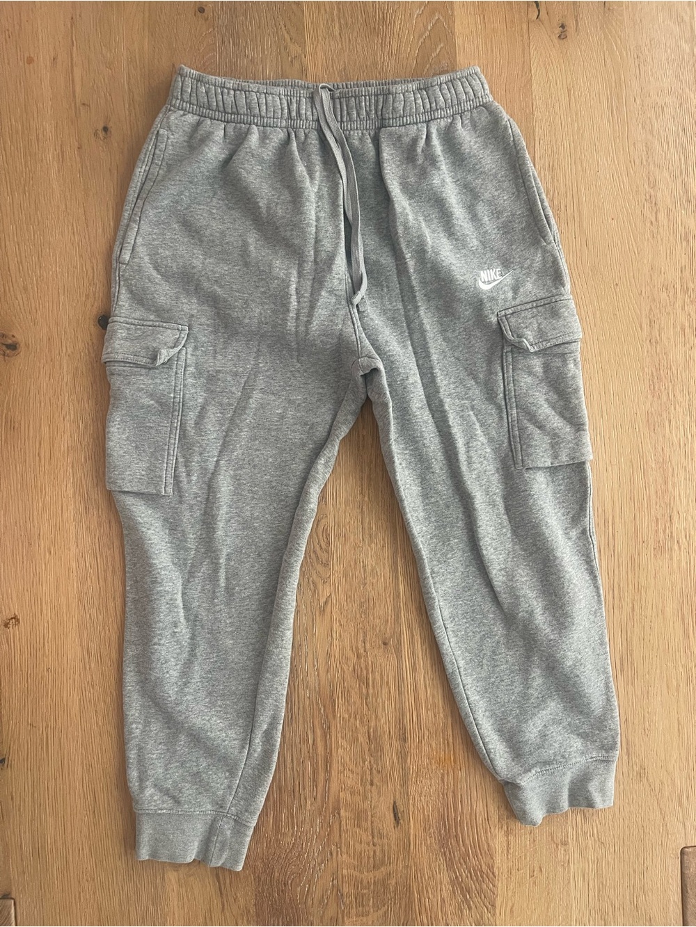 Nike Mens Sportswear Club Fleece Cargo Sweatpants Grey Short Legged Medium
